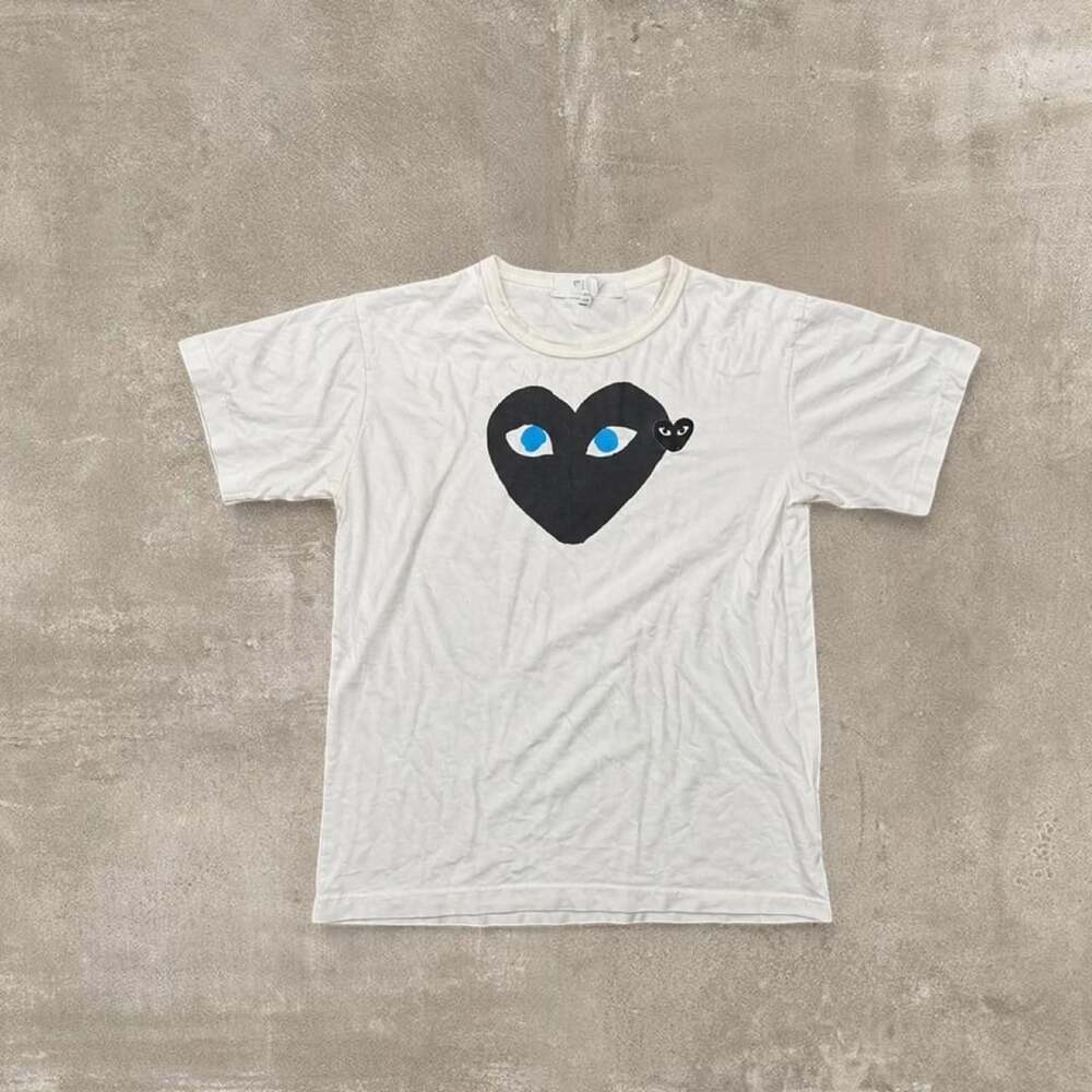 Play Comme des Garcons Double Heart Blue Eyes Tee White XL AZ-T095 AD2009
